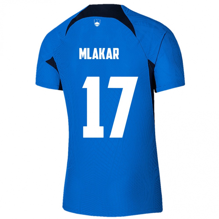 Kids Football Slovenia Jan Mlakar #17 Blue Away Jersey 24-26 T-Shirt Canada