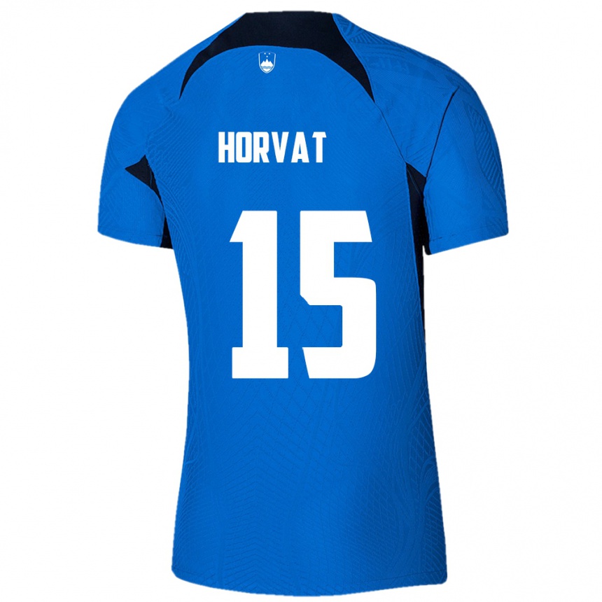 Kids Football Slovenia Tomi Horvat #15 Blue Away Jersey 24-26 T-Shirt Canada