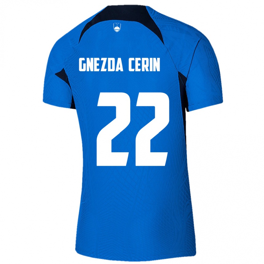 Kids Football Slovenia Adam Gnezda Cerin #22 Blue Away Jersey 24-26 T-Shirt Canada