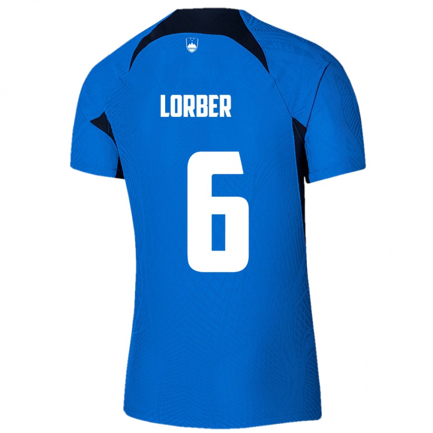 Kids Football Slovenia Marcel Lorber #6 Blue Away Jersey 24-26 T-Shirt Canada