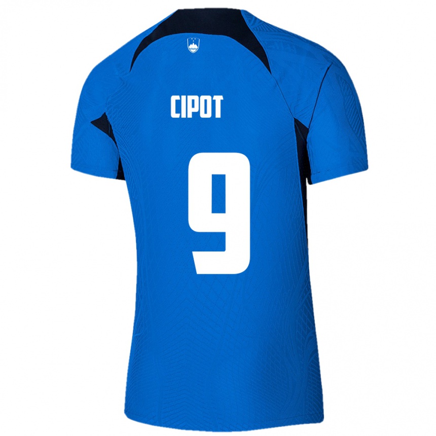 Kids Football Slovenia Tio Cipot #9 Blue Away Jersey 24-26 T-Shirt Canada