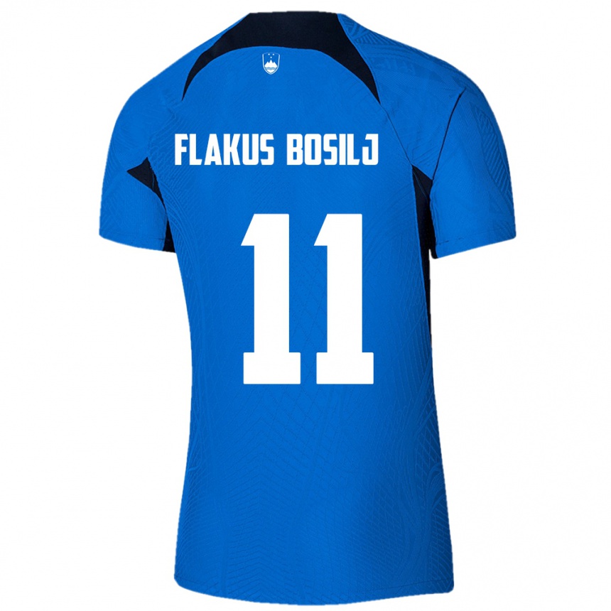 Kids Football Slovenia David Flakus Bosilj #11 Blue Away Jersey 24-26 T-Shirt Canada