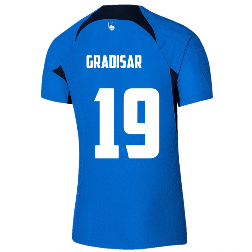 Kids Football Slovenia Nejc Gradisar #19 Blue Away Jersey 24-26 T-Shirt Canada