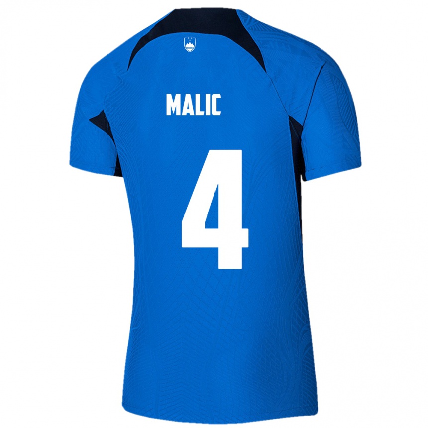 Kids Football Slovenia Arjan Malic #4 Blue Away Jersey 24-26 T-Shirt Canada