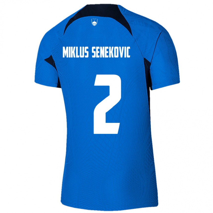 Kids Football Slovenia Gal Miklus Senekovic #2 Blue Away Jersey 24-26 T-Shirt Canada