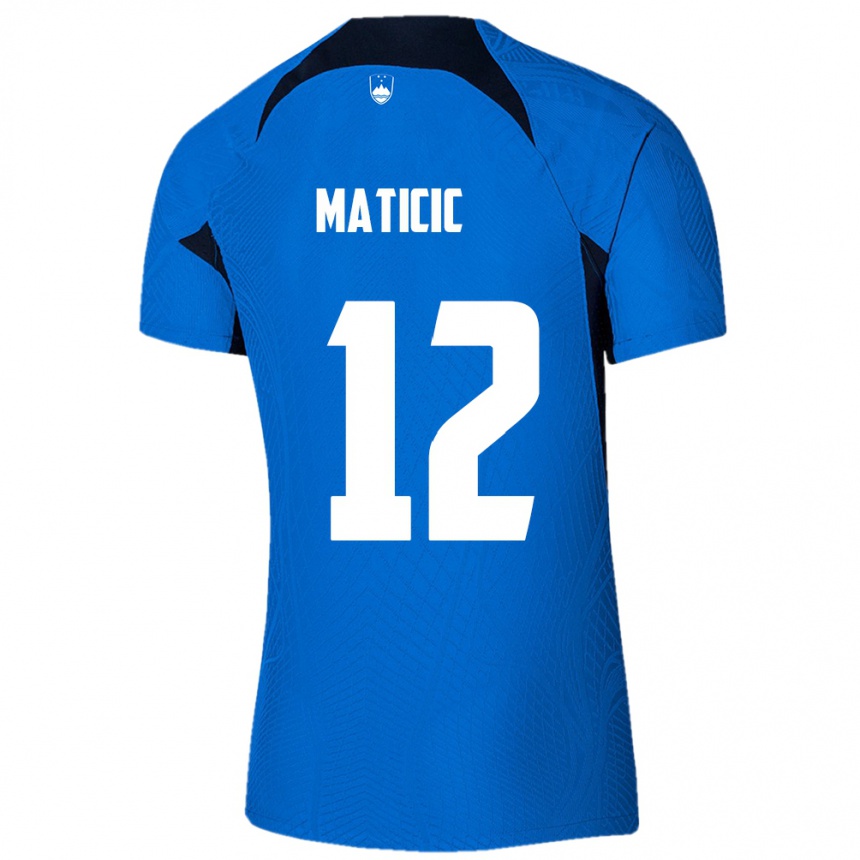 Kids Football Slovenia Benjamin Maticic #12 Blue Away Jersey 24-26 T-Shirt Canada