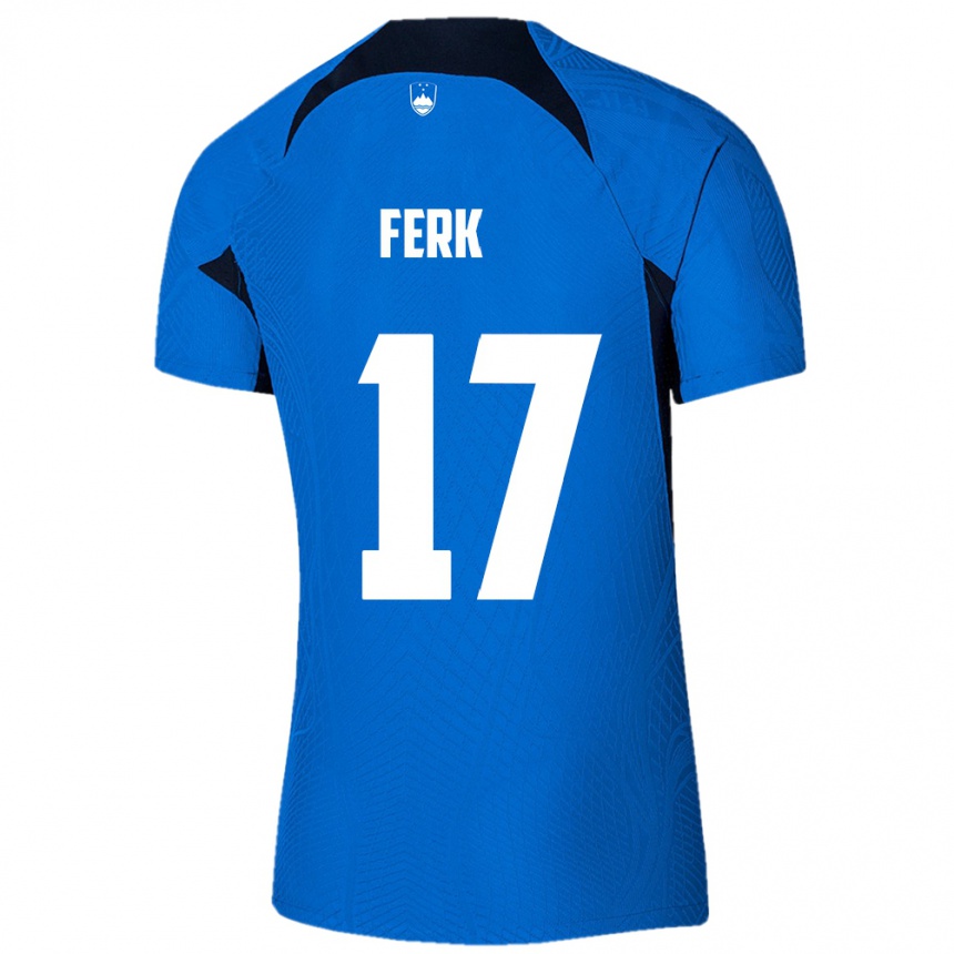 Kids Football Slovenia Matic Ferk #17 Blue Away Jersey 24-26 T-Shirt Canada