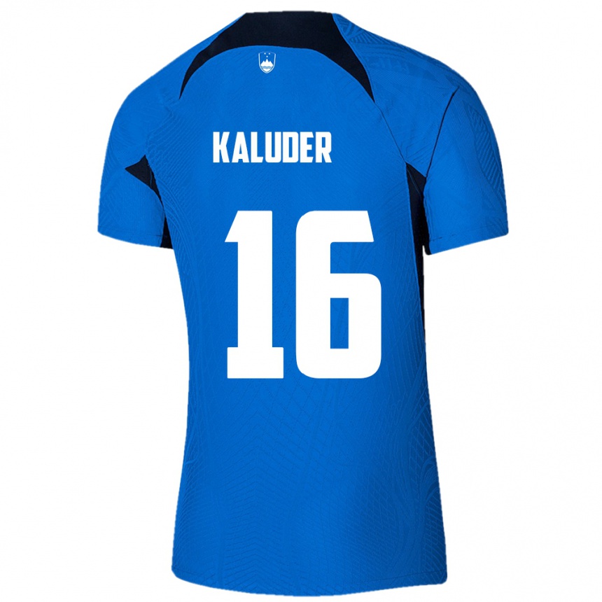 Kids Football Slovenia Grega Kaluder #16 Blue Away Jersey 24-26 T-Shirt Canada