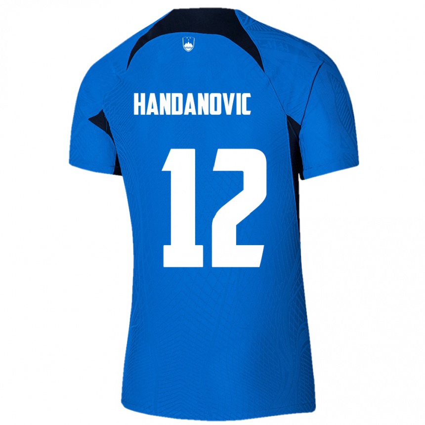 Kids Football Slovenia Tanej Handanovic #12 Blue Away Jersey 24-26 T-Shirt Canada