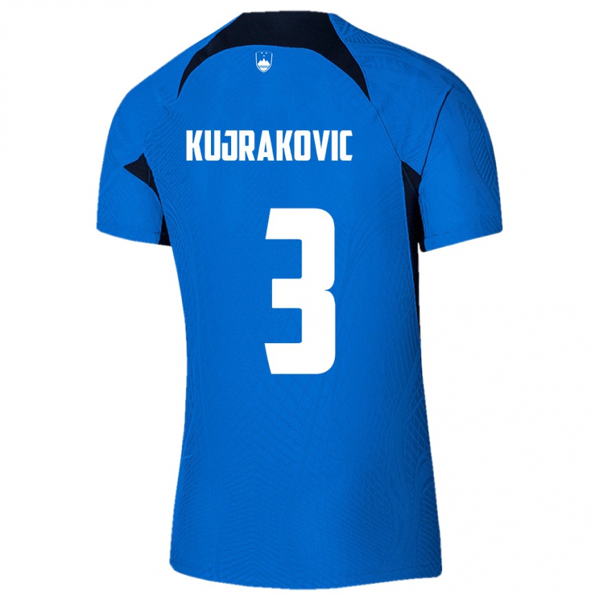 Kids Football Slovenia Minel Kujrakovic #3 Blue Away Jersey 24-26 T-Shirt Canada