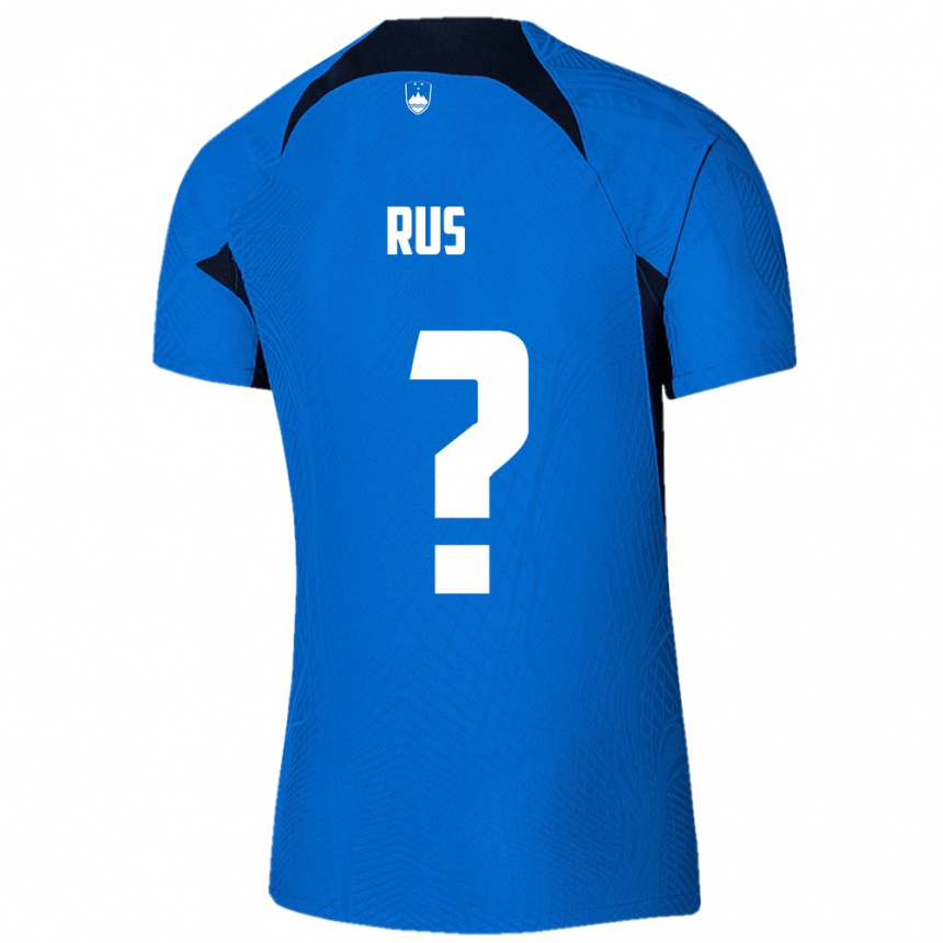 Kids Football Slovenia Luka Rus #0 Blue Away Jersey 24-26 T-Shirt Canada