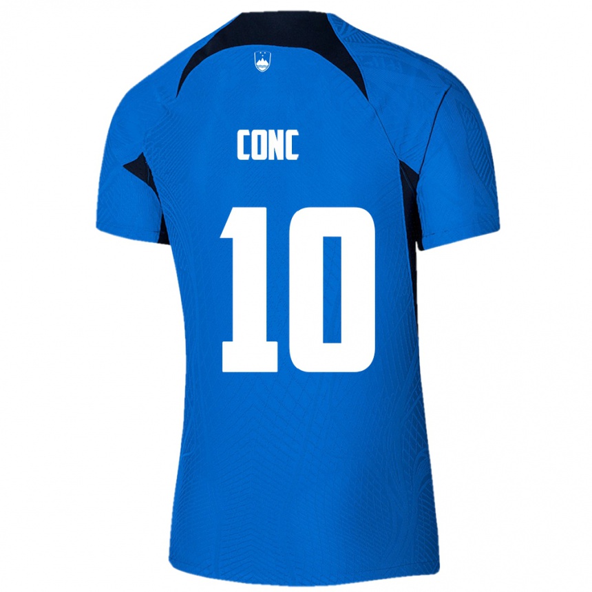 Kids Football Slovenia Dominika Čonč #10 Blue Away Jersey 24-26 T-Shirt Canada