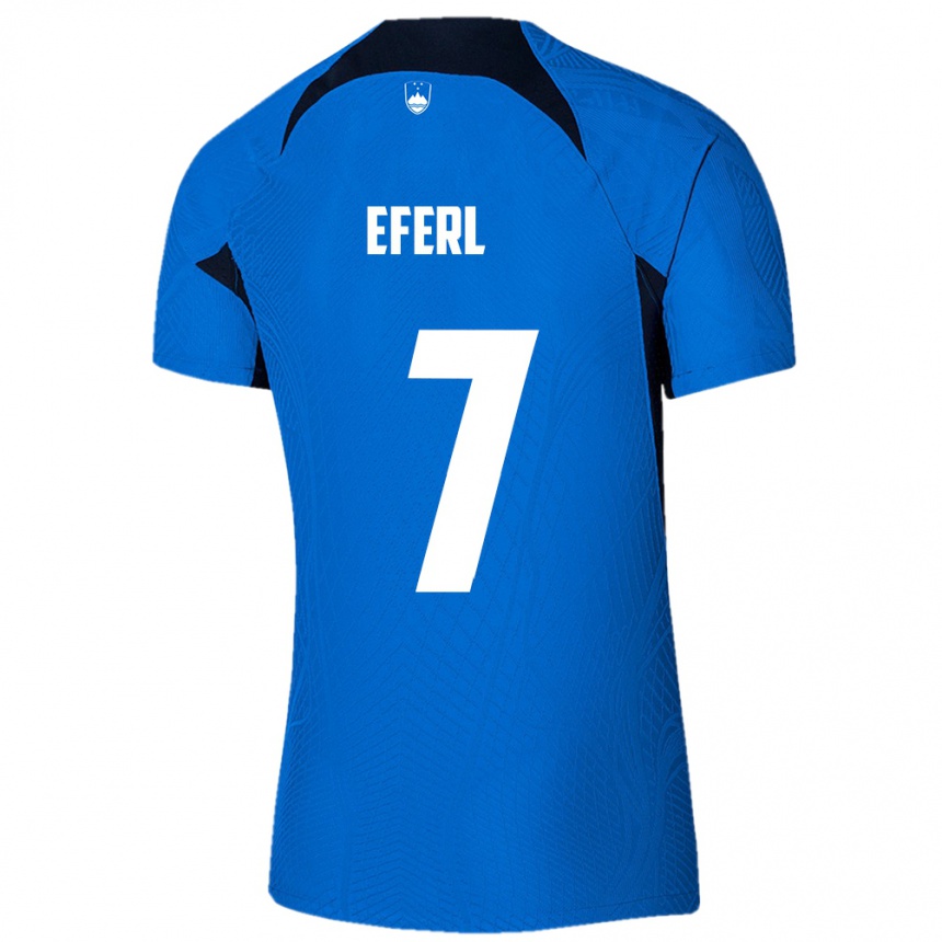 Kids Football Slovenia Anja Eferl #7 Blue Away Jersey 24-26 T-Shirt Canada