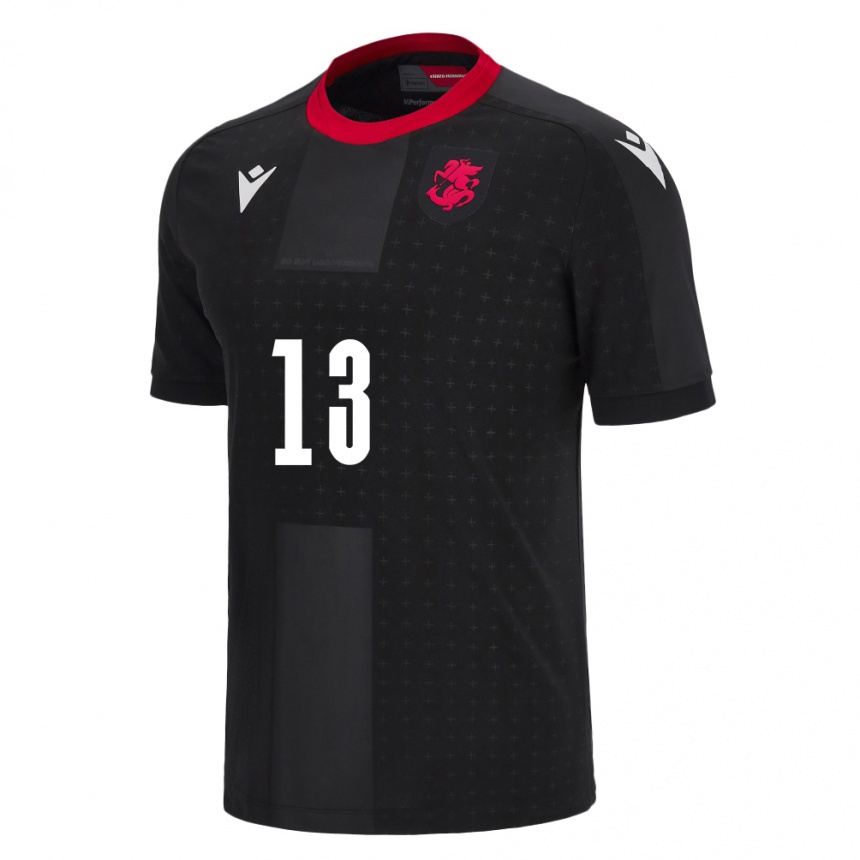 Kids Football Georgia Davit Paghava #13 Black Away Jersey 24-26 T-Shirt Canada