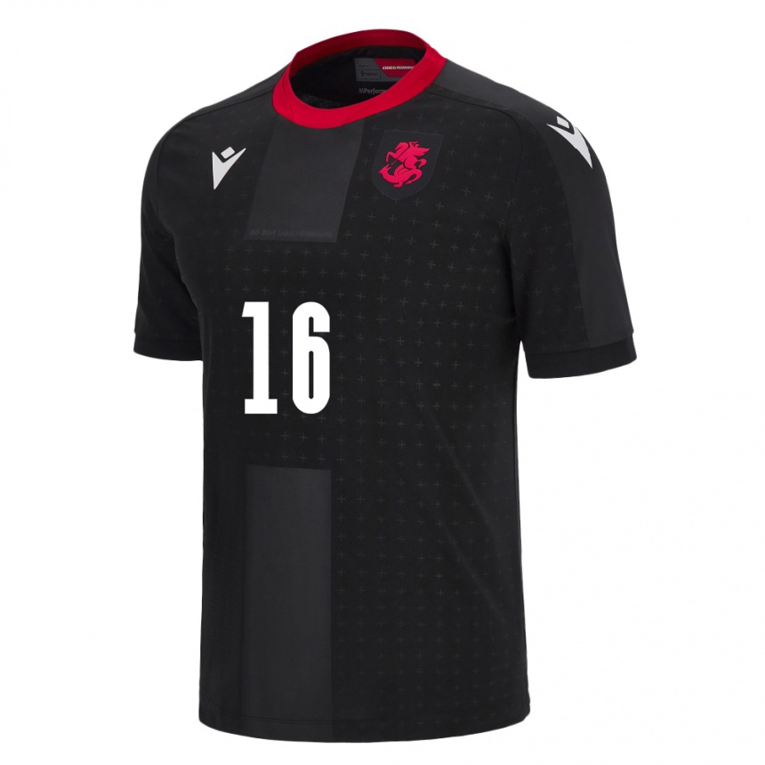 Kids Football Georgia Nikoloz Kantidze #16 Black Away Jersey 24-26 T-Shirt Canada