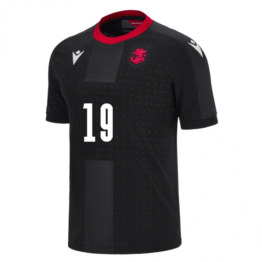 Kids Football Georgia Tornike Morchiladze #19 Black Away Jersey 24-26 T-Shirt Canada