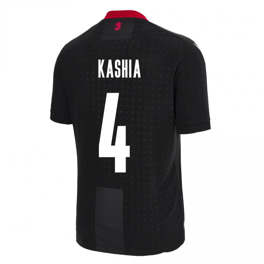 Kids Football Georgia Guram Kashia #4 Black Away Jersey 24-26 T-Shirt Canada