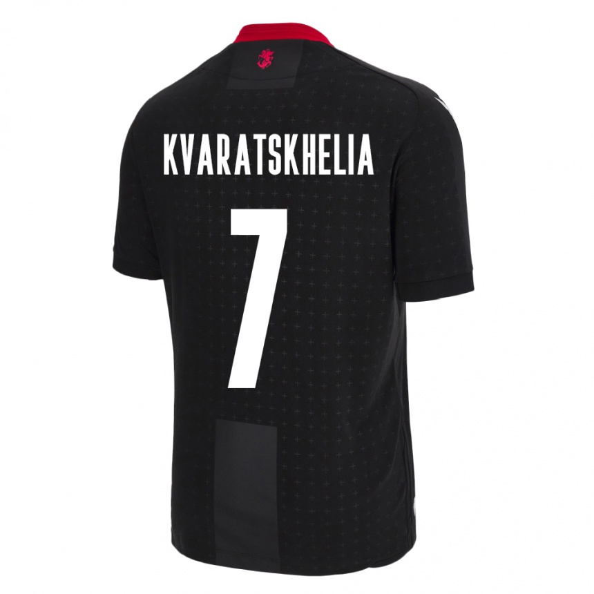 Kids Football Georgia Khvicha Kvaratskhelia #7 Black Away Jersey 24-26 T-Shirt Canada