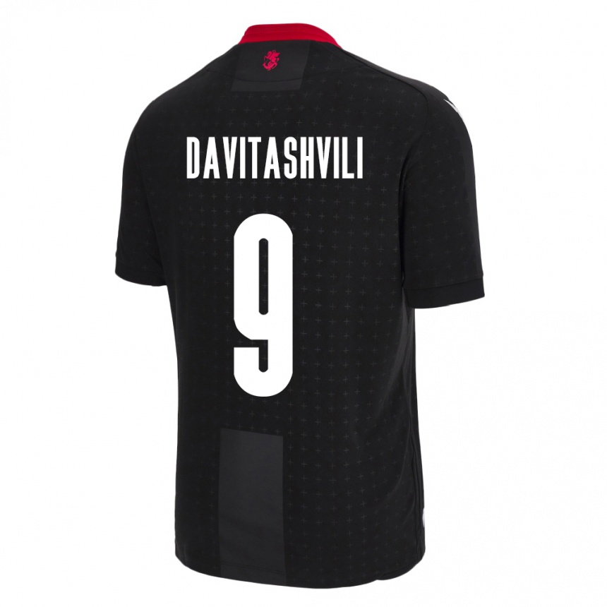 Kids Football Georgia Zuriko Davitashvili #9 Black Away Jersey 24-26 T-Shirt Canada