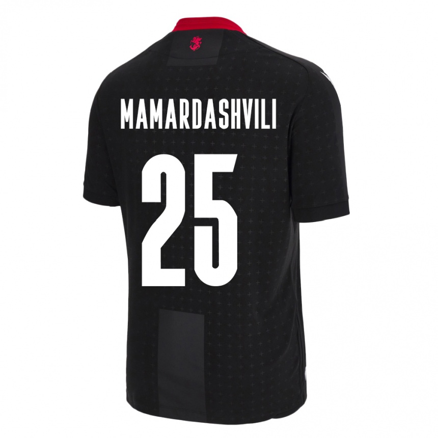 Kids Football Georgia Giorgi Mamardashvili #25 Black Away Jersey 24-26 T-Shirt Canada