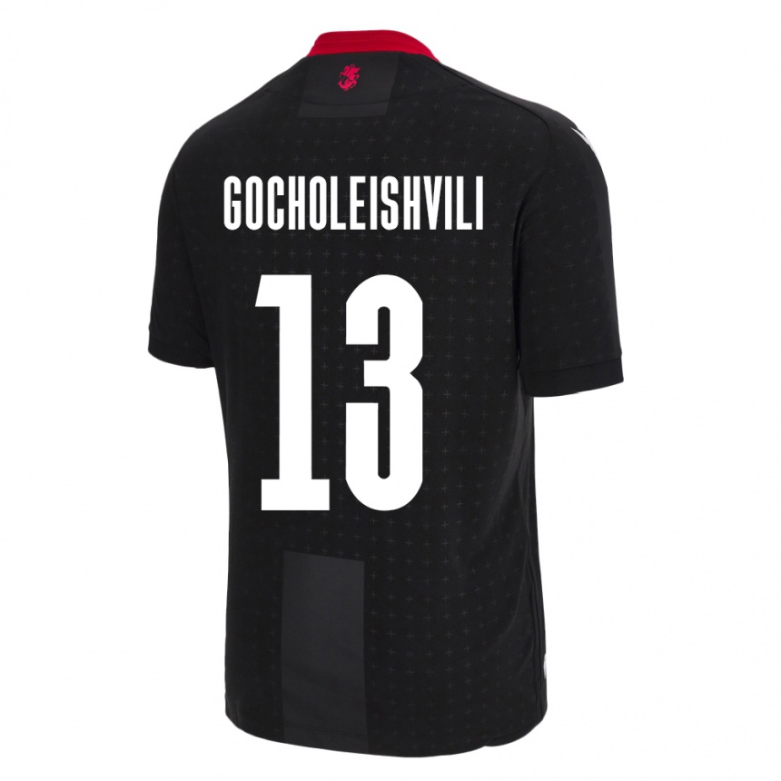 Kids Football Georgia Giorgi Gocholeishvili #13 Black Away Jersey 24-26 T-Shirt Canada