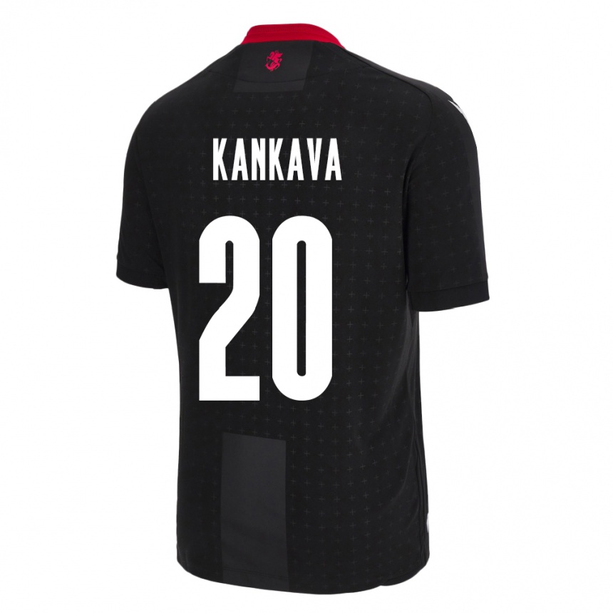 Kids Football Georgia Jaba Kankava #20 Black Away Jersey 24-26 T-Shirt Canada