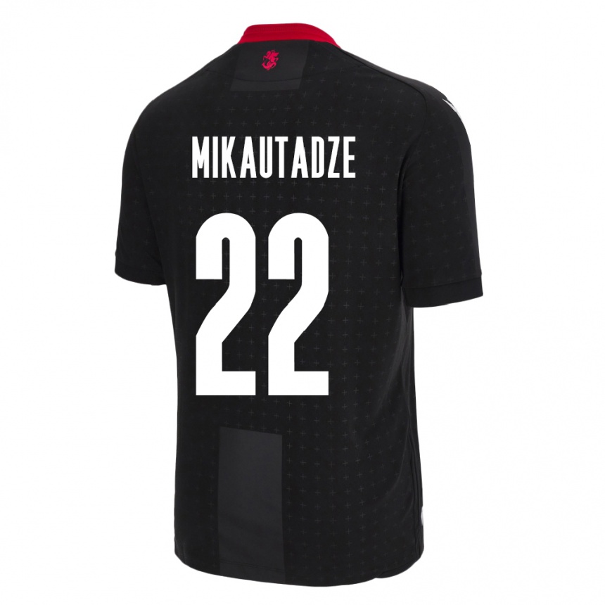 Kids Football Georgia Georges Mikautadze #22 Black Away Jersey 24-26 T-Shirt Canada