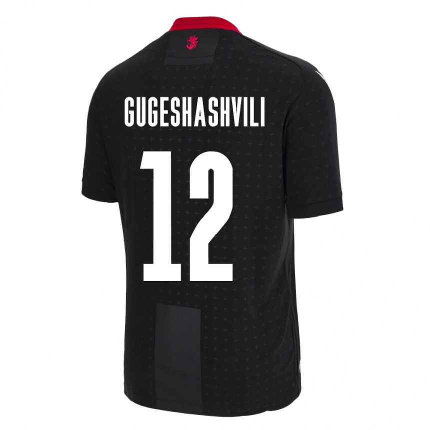 Kids Football Georgia Luka Gugeshashvili #12 Black Away Jersey 24-26 T-Shirt Canada