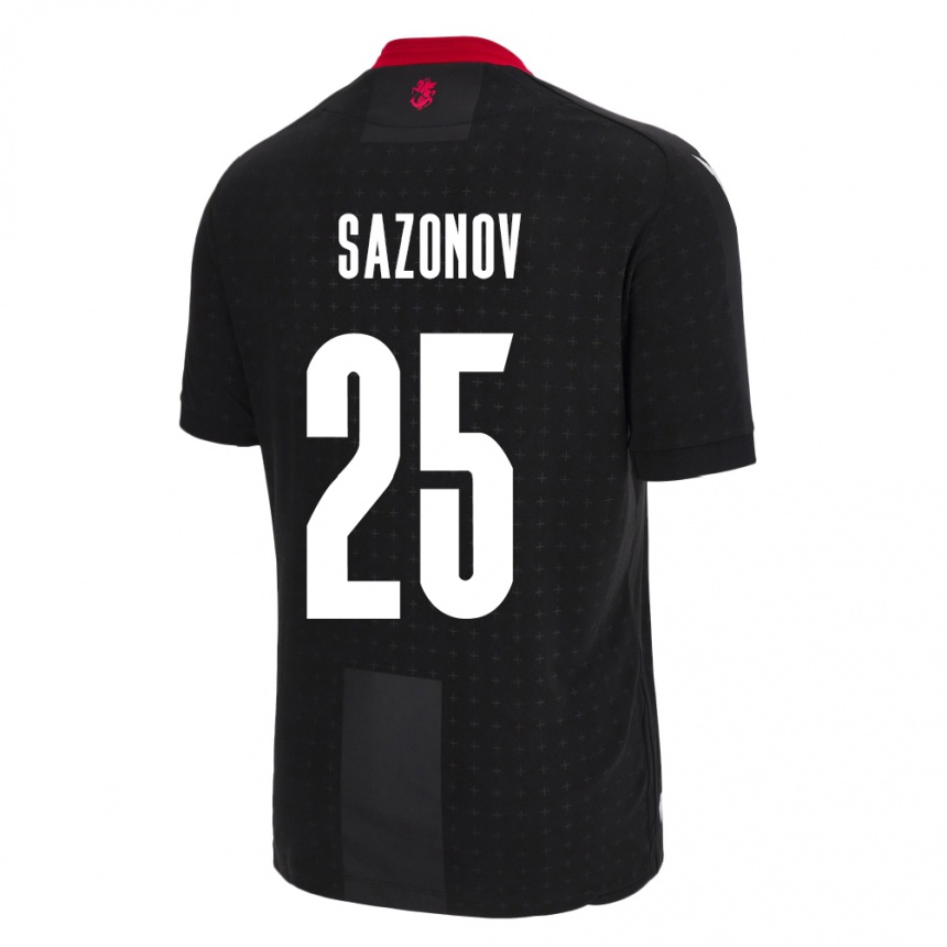 Kids Football Georgia Saba Sazonov #25 Black Away Jersey 24-26 T-Shirt Canada