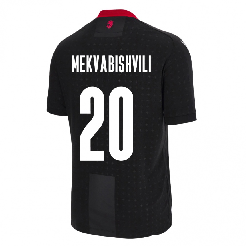 Kids Football Georgia Anzor Mekvabishvili #20 Black Away Jersey 24-26 T-Shirt Canada