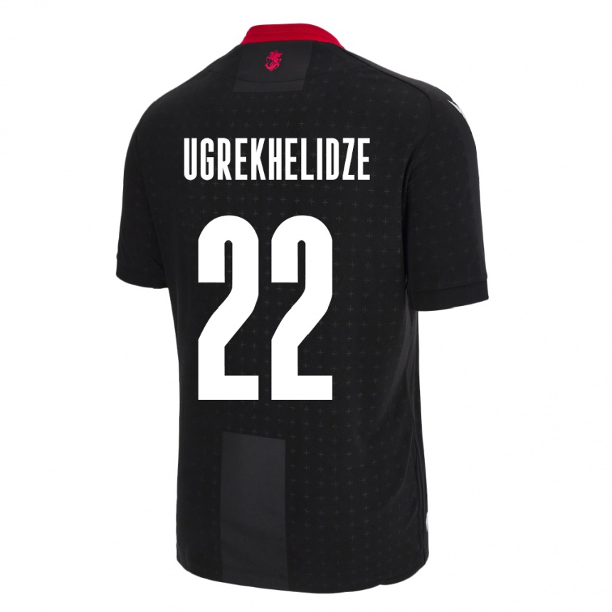 Kids Football Georgia Nikoloz Ugrekhelidze #22 Black Away Jersey 24-26 T-Shirt Canada