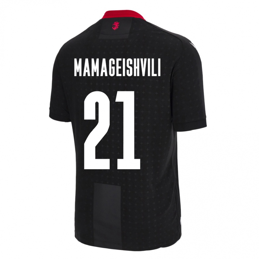 Kids Football Georgia Otar Mamageishvili #21 Black Away Jersey 24-26 T-Shirt Canada