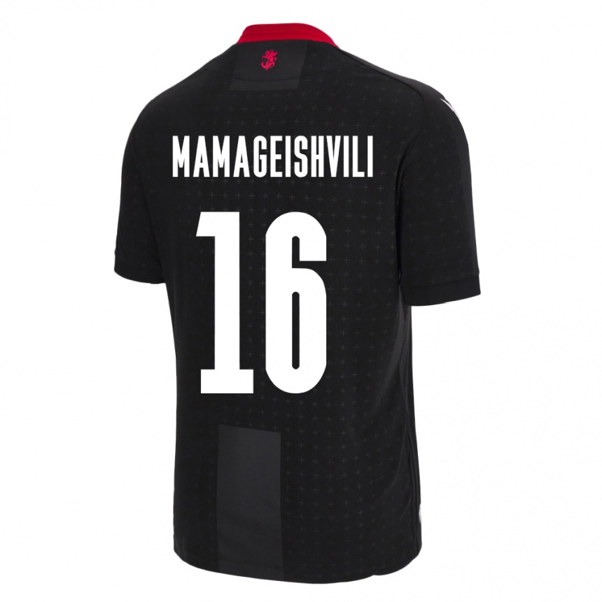 Kids Football Georgia Gizo Mamageishvili #16 Black Away Jersey 24-26 T-Shirt Canada