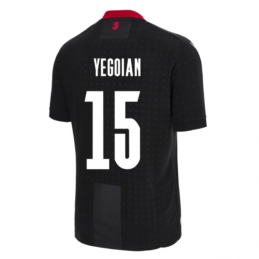 Kids Football Georgia Irakli Yegoian #15 Black Away Jersey 24-26 T-Shirt Canada