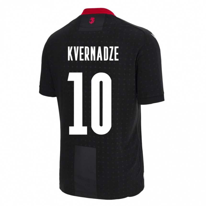 Kids Football Georgia Giorgi Kvernadze #10 Black Away Jersey 24-26 T-Shirt Canada