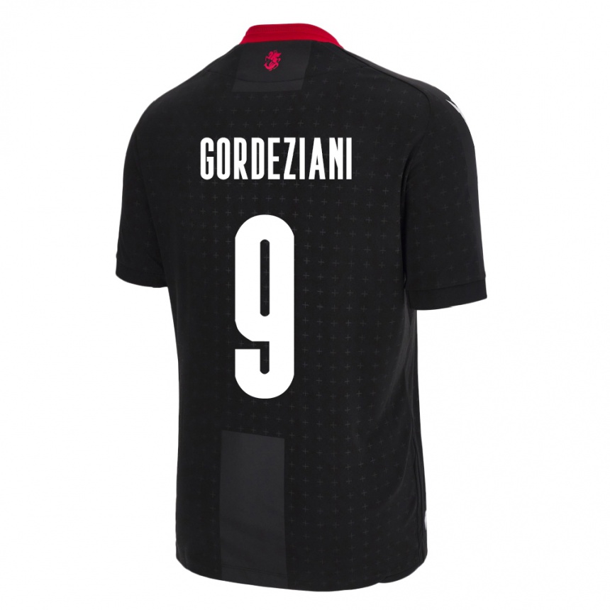 Kids Football Georgia Vasilios Gordeziani #9 Black Away Jersey 24-26 T-Shirt Canada