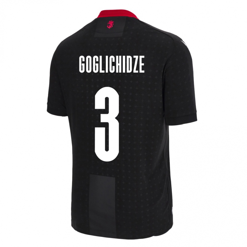 Kids Football Georgia Saba Goglichidze #3 Black Away Jersey 24-26 T-Shirt Canada