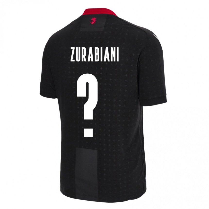 Kids Football Georgia Davit Zurabiani #0 Black Away Jersey 24-26 T-Shirt Canada