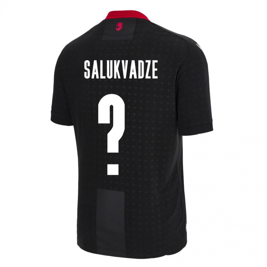 Kids Football Georgia Luka Salukvadze #0 Black Away Jersey 24-26 T-Shirt Canada