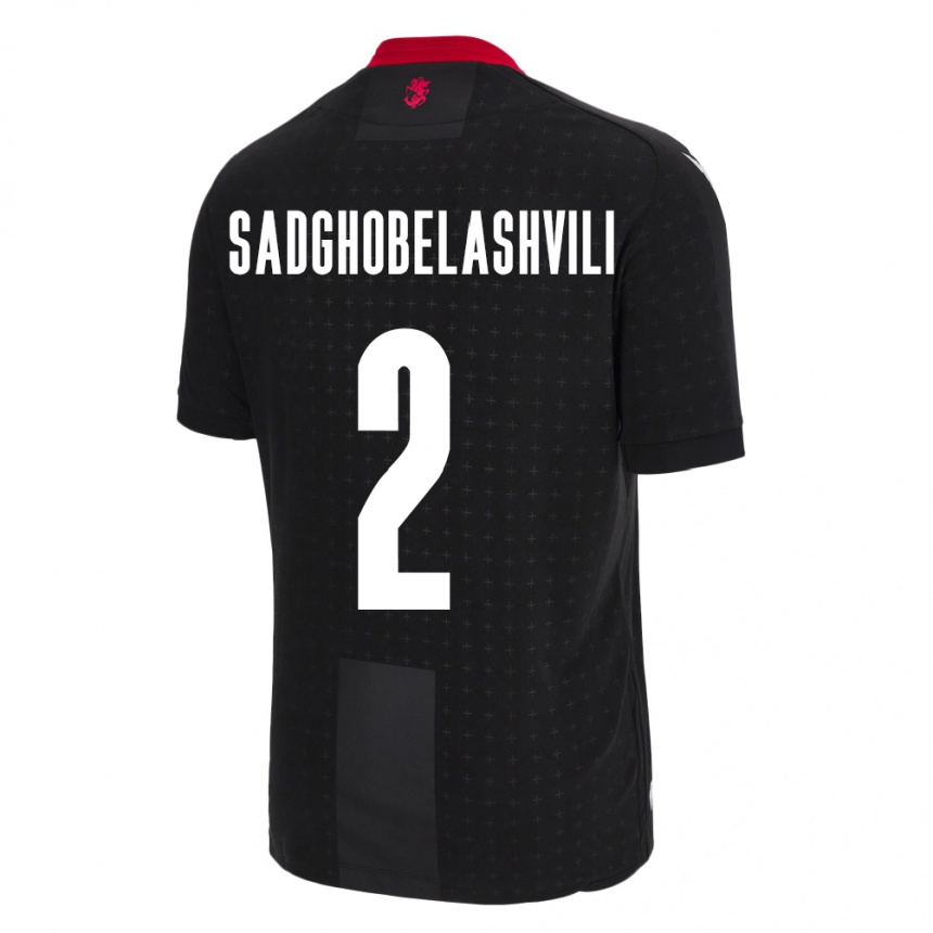 Kids Football Georgia Gela Sadghobelashvili #2 Black Away Jersey 24-26 T-Shirt Canada