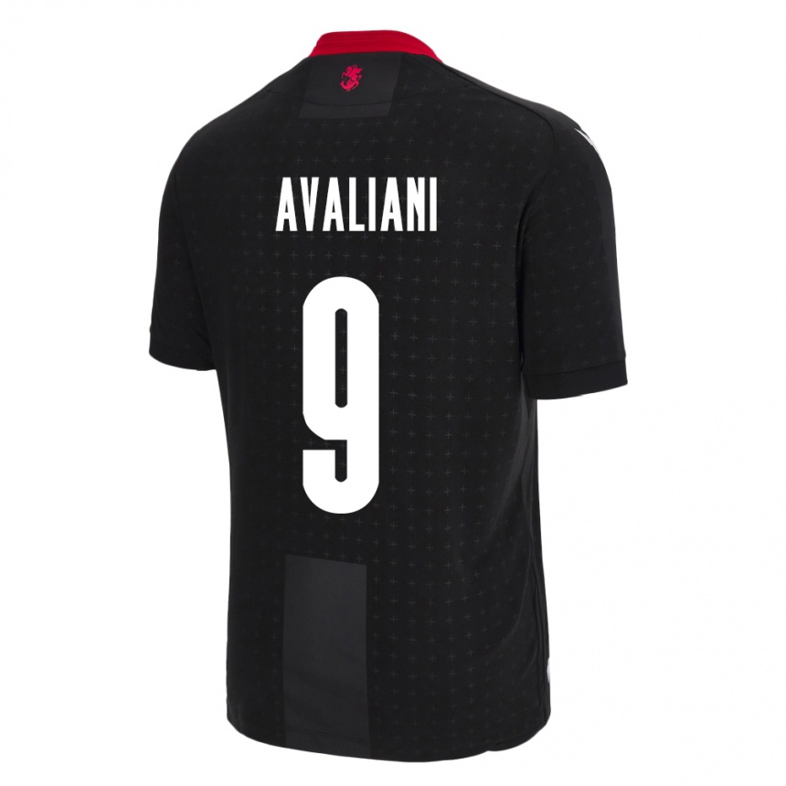 Kids Football Georgia Aleksandre Avaliani #9 Black Away Jersey 24-26 T-Shirt Canada