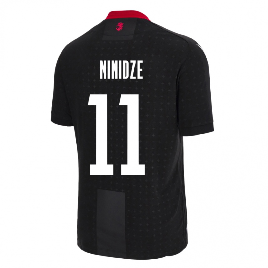 Kids Football Georgia Nikoloz Ninidze #11 Black Away Jersey 24-26 T-Shirt Canada