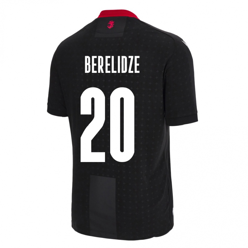 Kids Football Georgia Tsotne Berelidze #20 Black Away Jersey 24-26 T-Shirt Canada