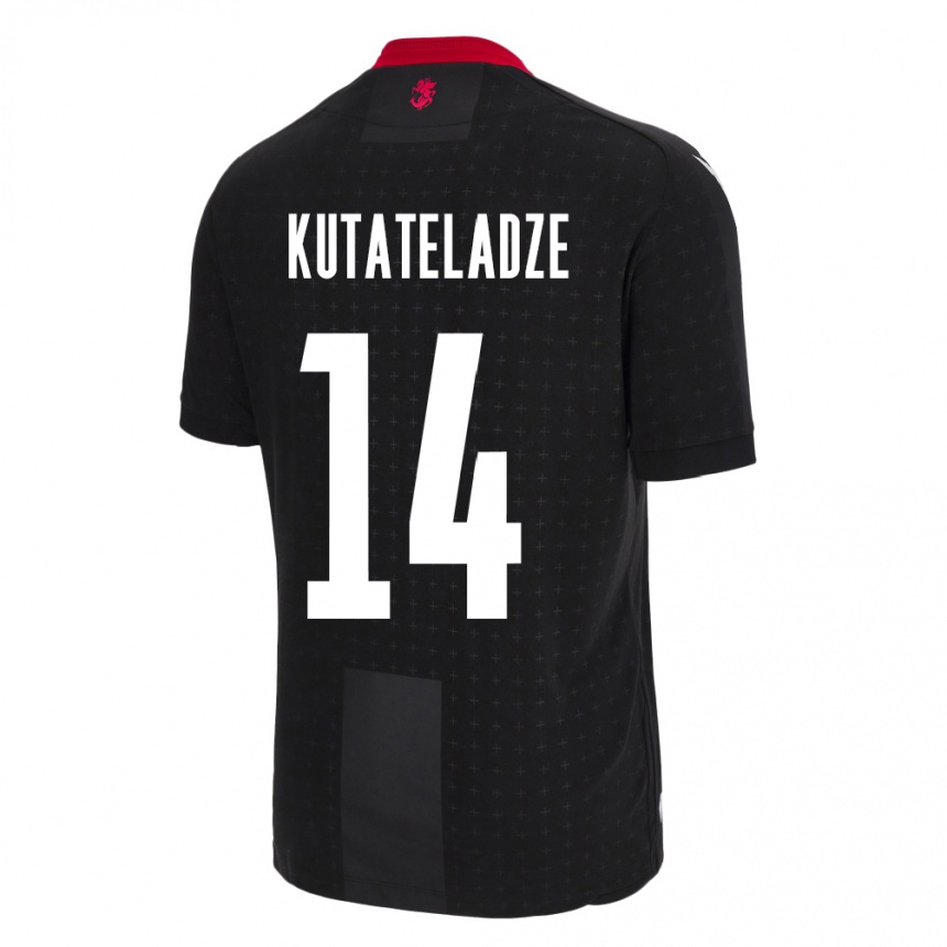 Kids Football Georgia Alexandre Kutateladze #14 Black Away Jersey 24-26 T-Shirt Canada