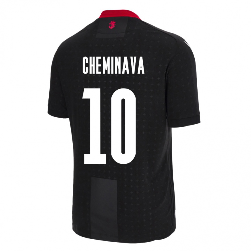 Kids Football Georgia Ana Cheminava #10 Black Away Jersey 24-26 T-Shirt Canada