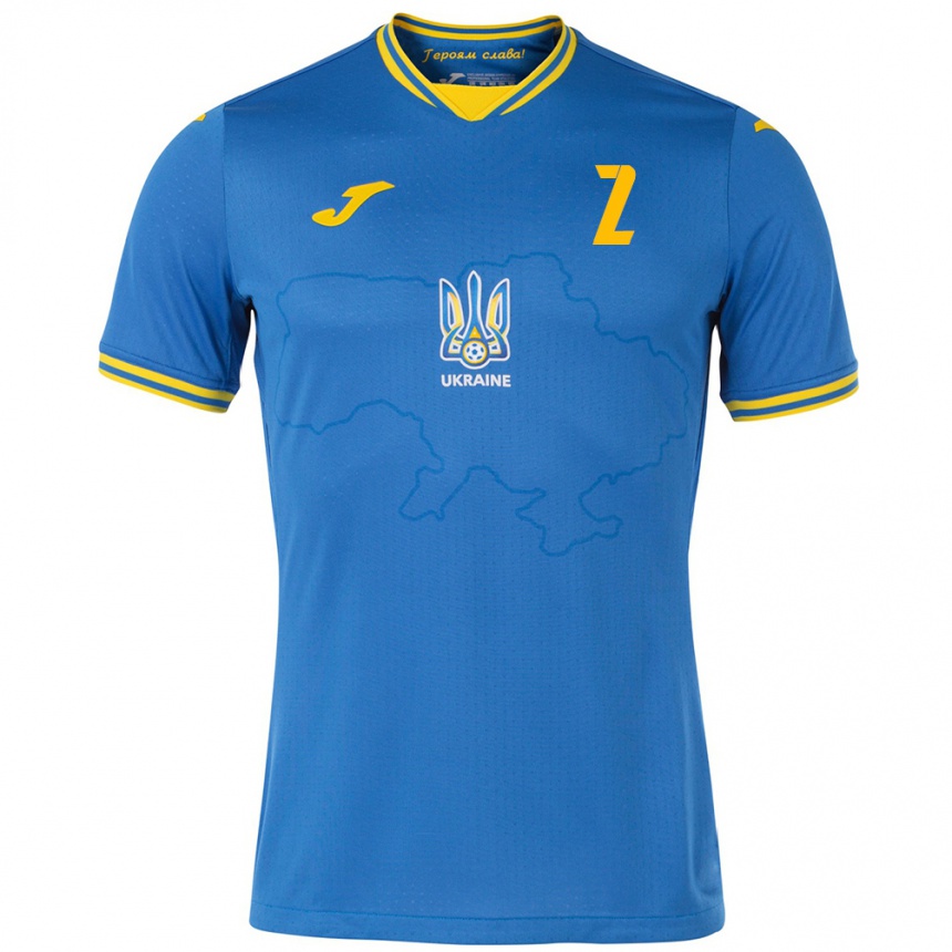 Kids Football Ukraine Yukhym Konoplya #2 Blue Away Jersey 24-26 T-Shirt Canada