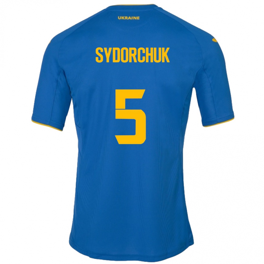 Kids Football Ukraine Sergiy Sydorchuk #5 Blue Away Jersey 24-26 T-Shirt Canada