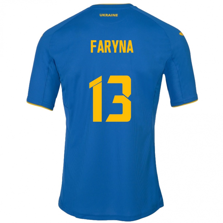 Kids Football Ukraine Maryan Faryna #13 Blue Away Jersey 24-26 T-Shirt Canada