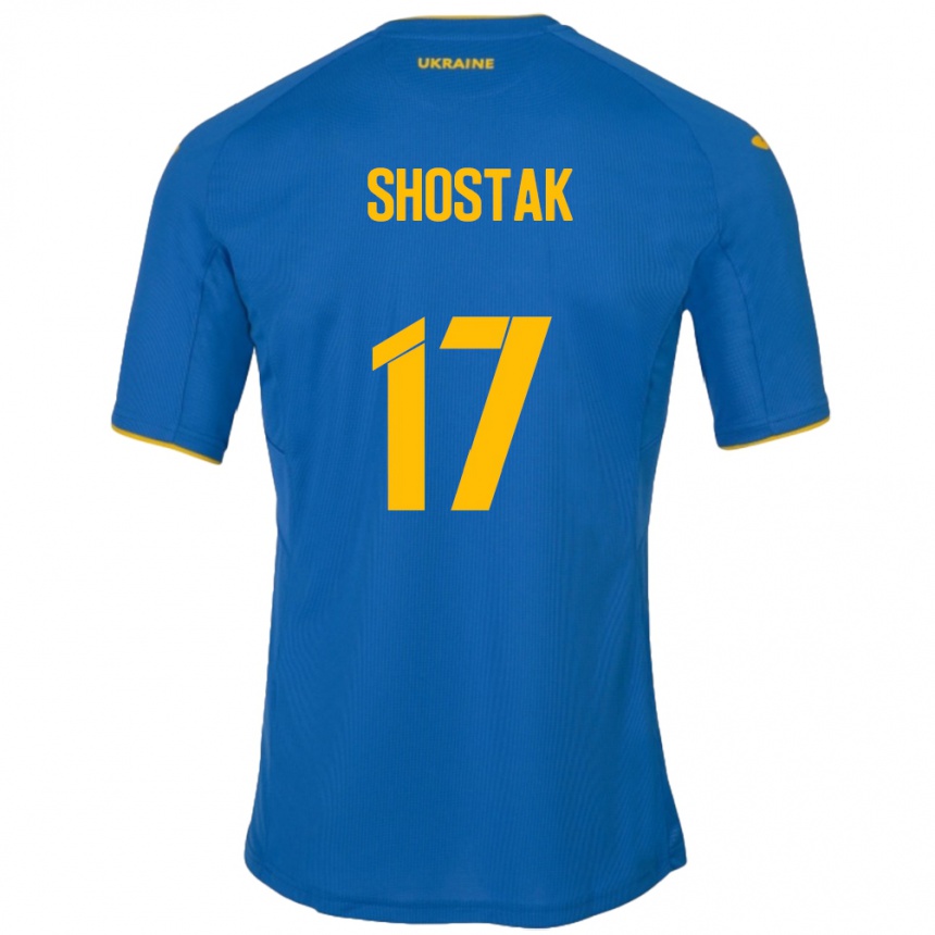 Kids Football Ukraine Denys Shostak #17 Blue Away Jersey 24-26 T-Shirt Canada