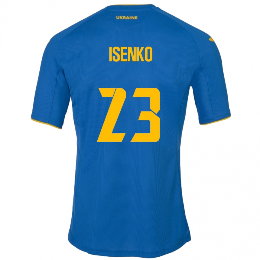 Kids Football Ukraine Pavlo Isenko #23 Blue Away Jersey 24-26 T-Shirt Canada